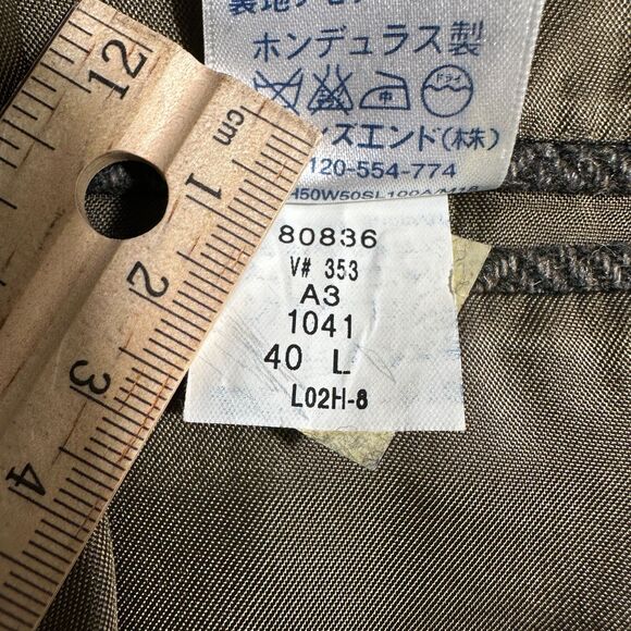 Vintage LANDS END TWEED WOOL Mens Blazer 40L Sport Coat Jacket Green Herringbone - Picture 14 of 14